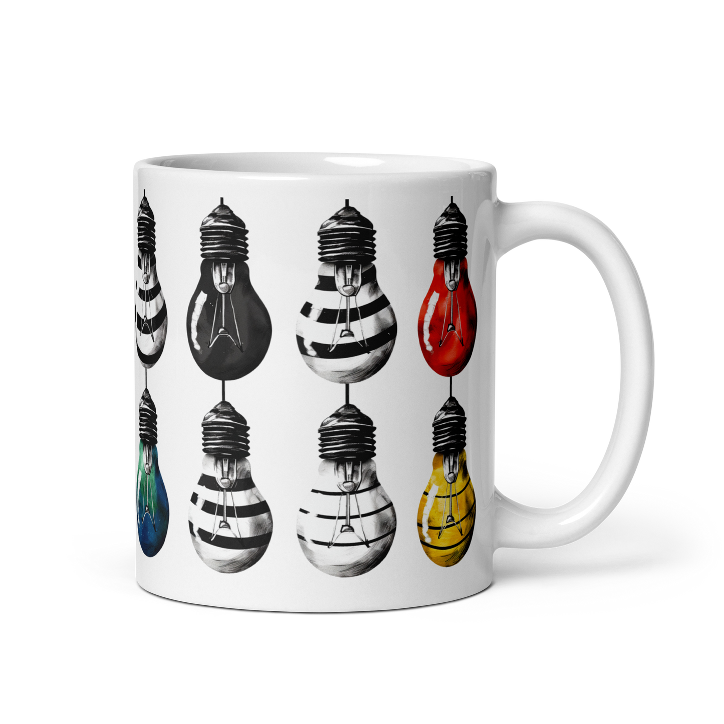 White glossy mug Illuminating Ideas