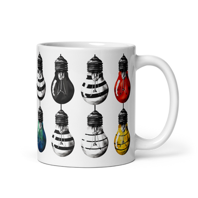 White glossy mug Illuminating Ideas - Radiant Art of Radiant Group
