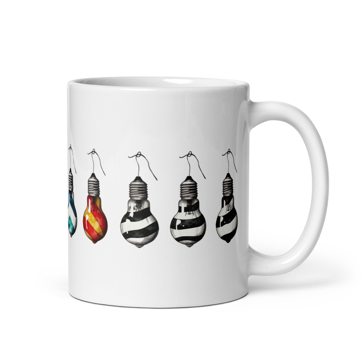 White glossy mug Illuminating Ideas