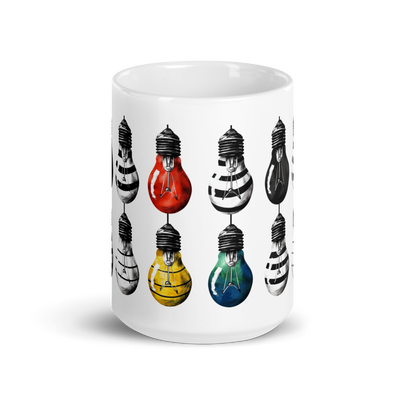 White glossy mug Illuminating Ideas - Radiant Art of Radiant Group