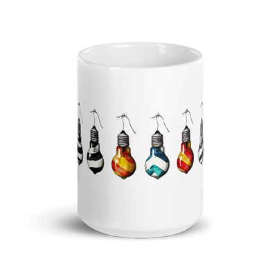 White glossy mug Illuminating Ideas - Radiant Art of Radiant Group