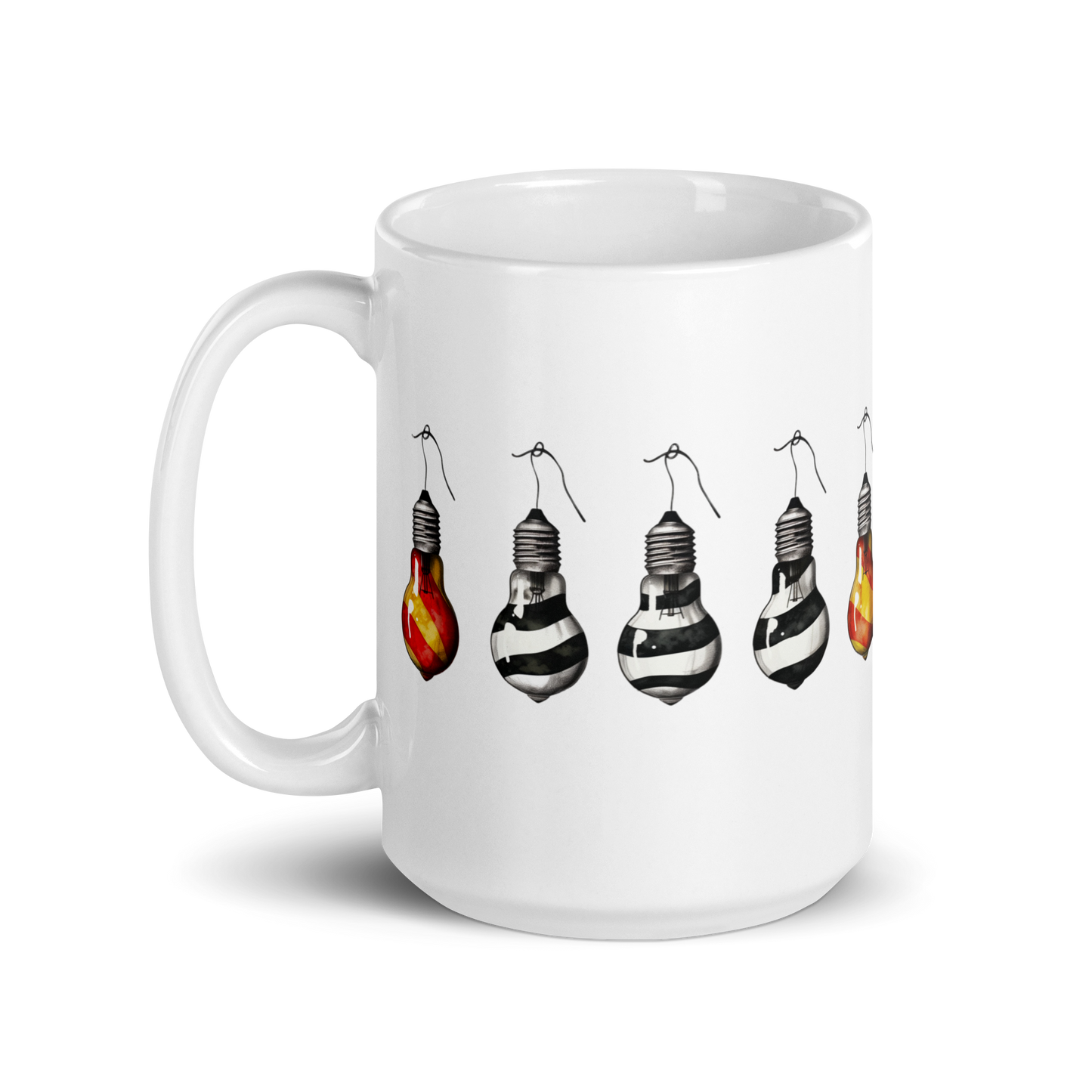 White glossy mug Illuminating Ideas