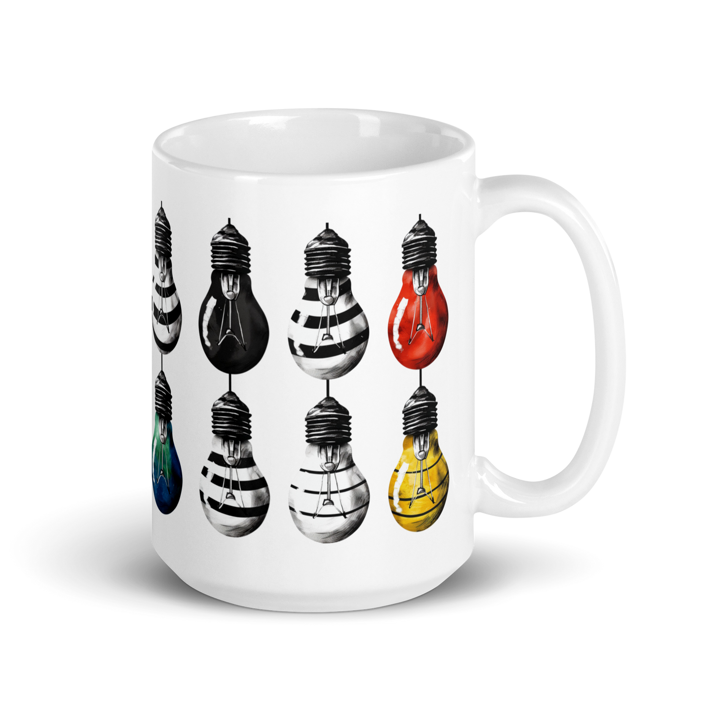 White glossy mug Illuminating Ideas