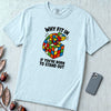 Why Fit In If You’re Born To Stand Out Chameleon T-Shirt, Rubik’s Cube Tee - Chambray unfolded t-shirt mockup