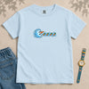 Youth Frozen Snowman Chomp Christmas T-Shirt - Chambray unfolded t-shirt mockup