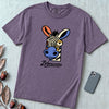 Zebracasso Cubist Zebra T-Shirt, Picasso Inspired Zebra Tee - Grape unfolded t-shirt mockup