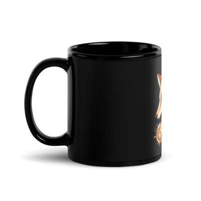 Black Glossy Mug with fox - Radiant Art of Radiant Group