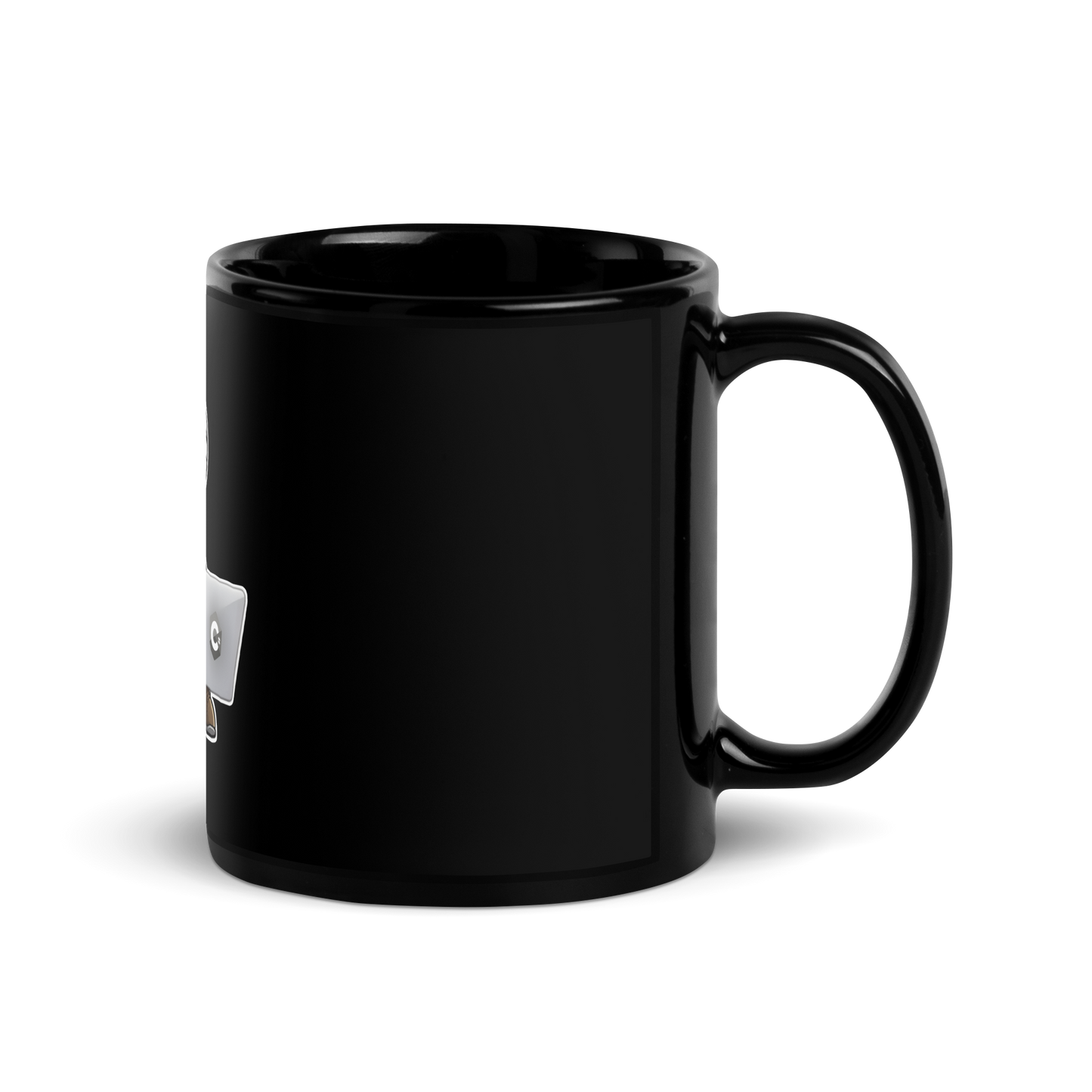 Black Glossy Mug with viking-programmer, software engineer