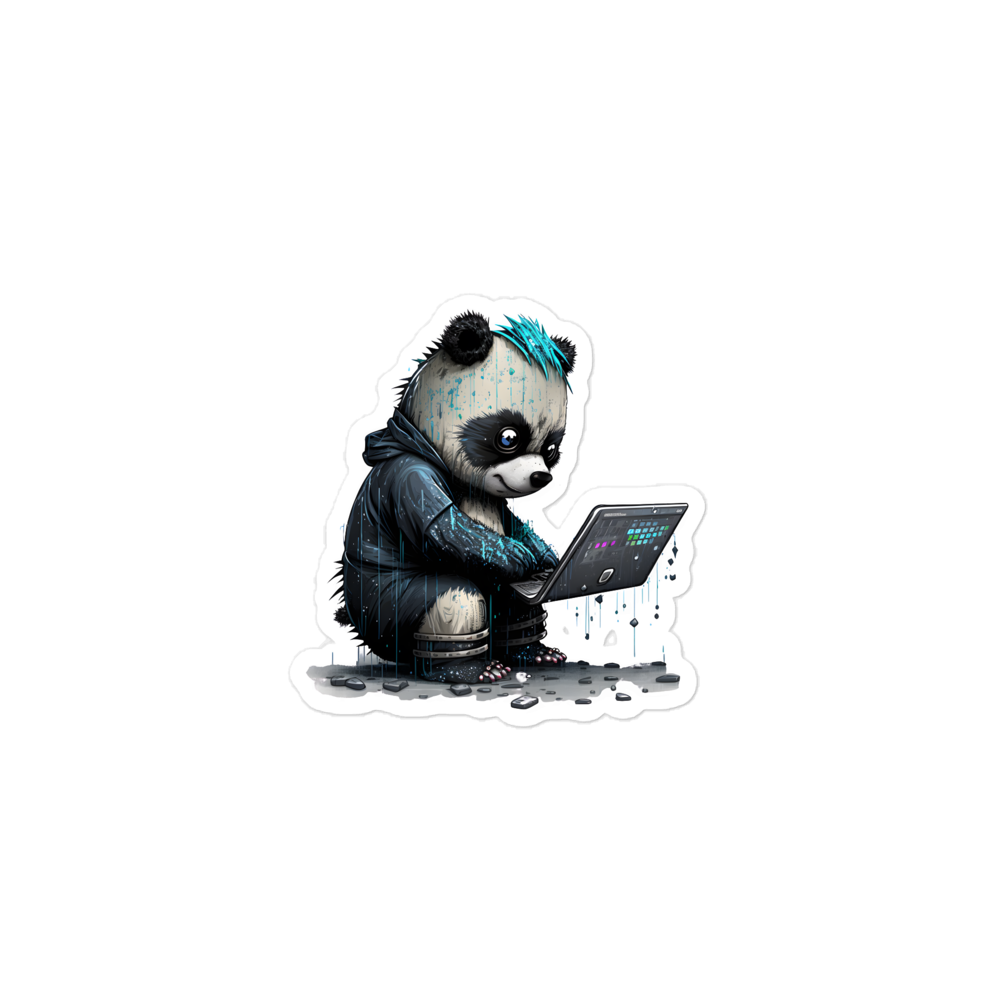 Bubble-free stickers, panda programmer