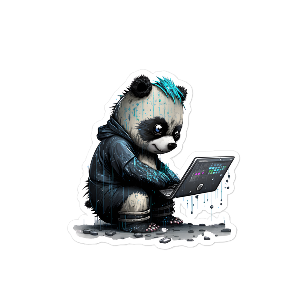 Bubble-free stickers, panda programmer