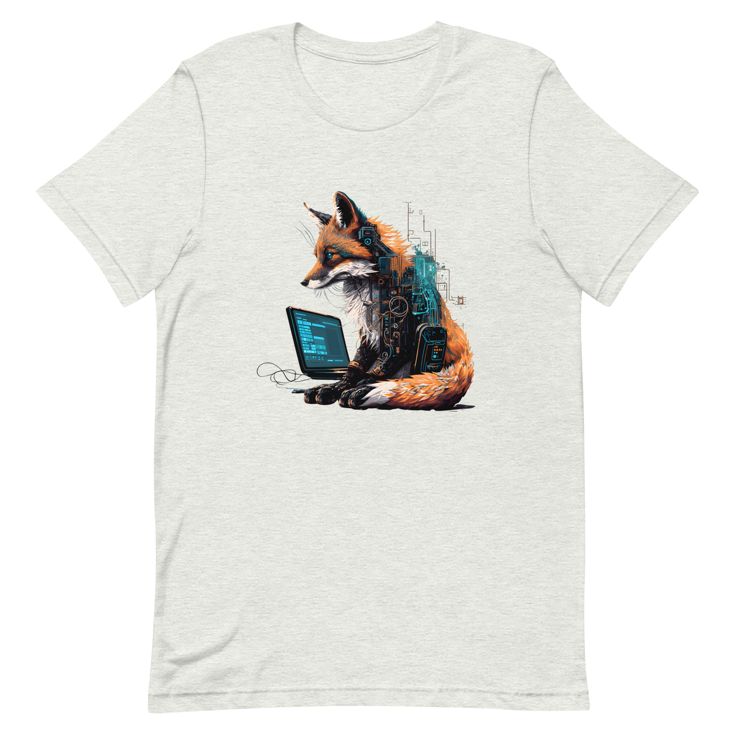 Unisex t-shirt with fox-programmer, hacker, software engineer