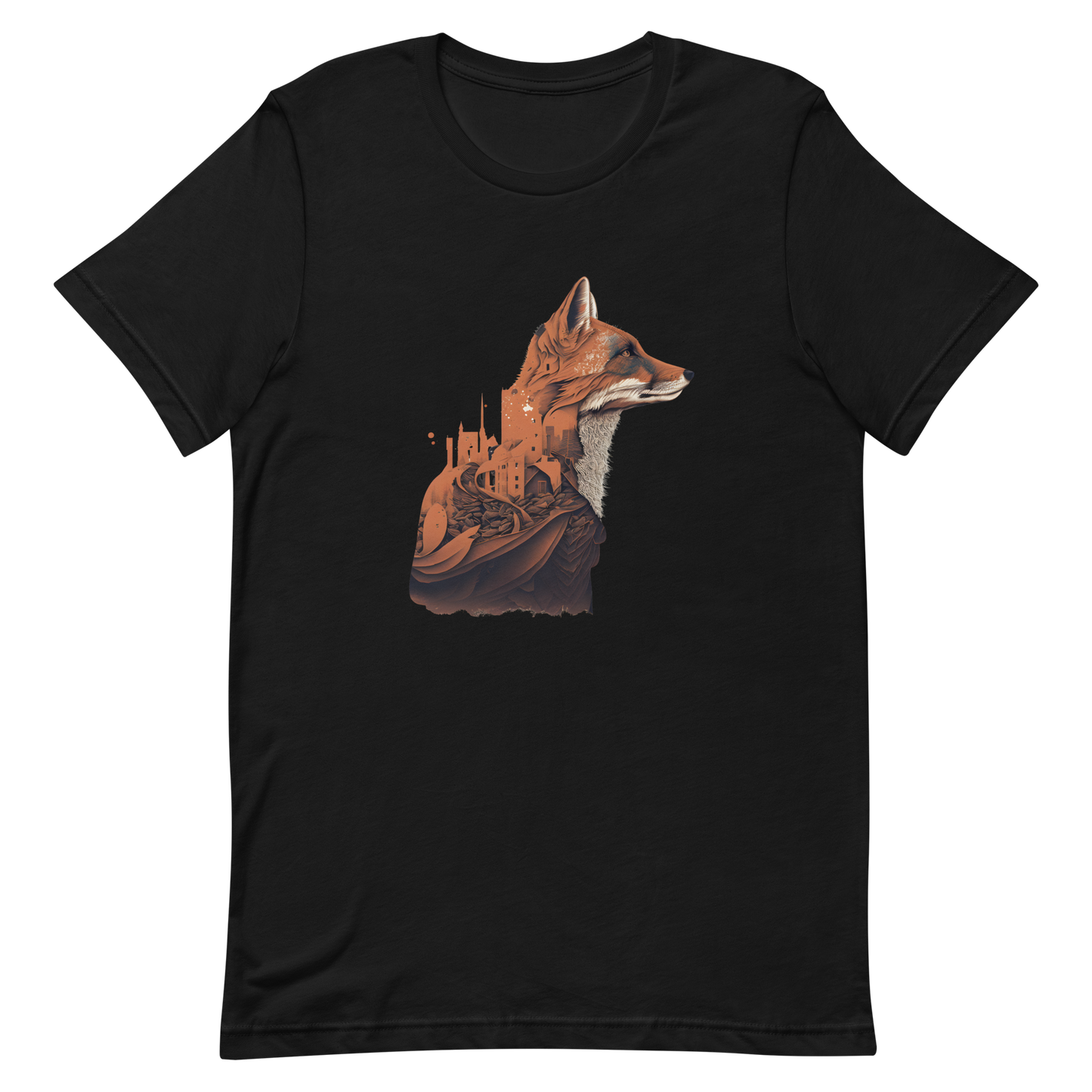 Unisex t-shirt with fox in urban style