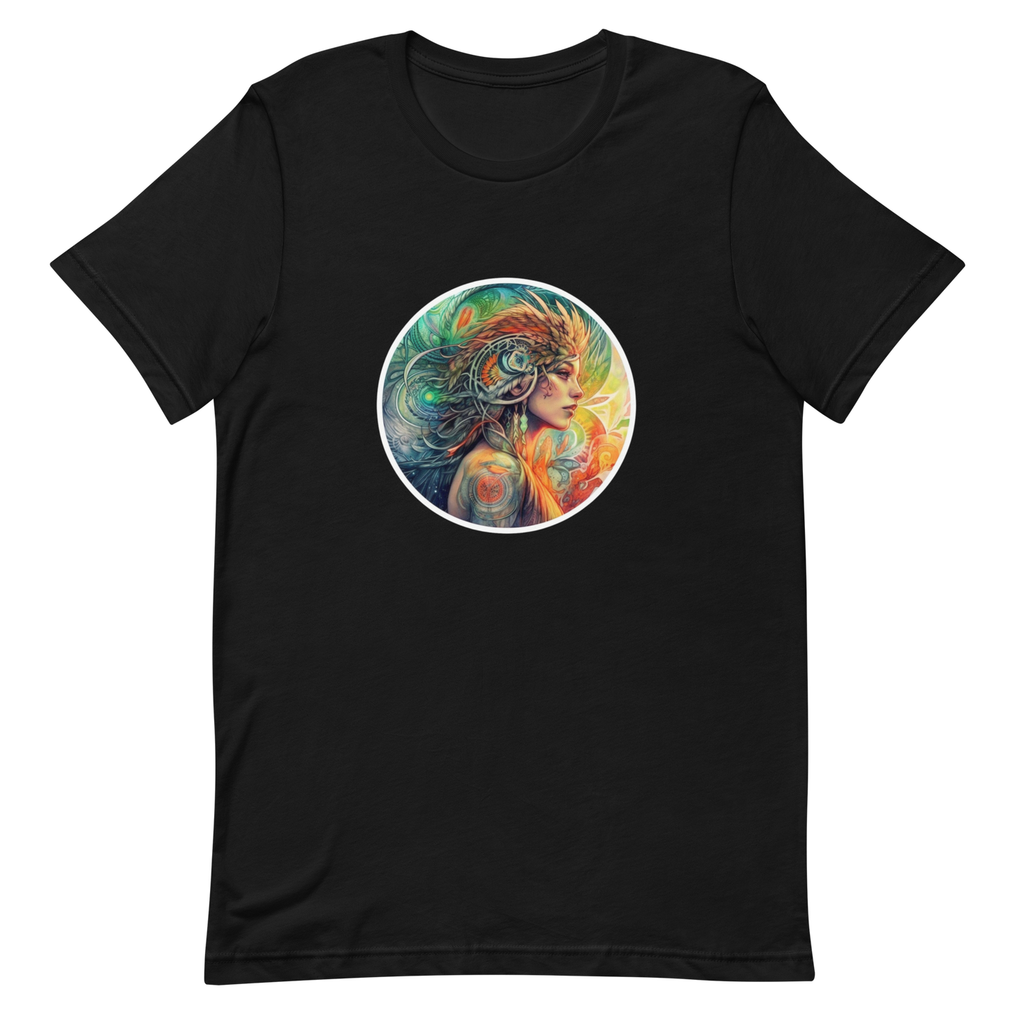 Unisex t-shirt with beautiful phoenix-woman