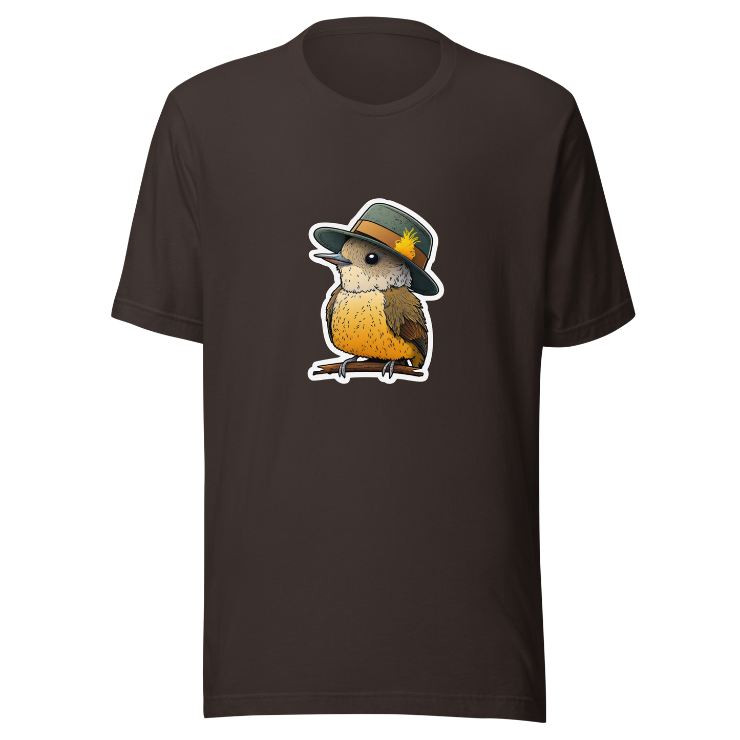 Unisex t-shirt with cute bird in the hat