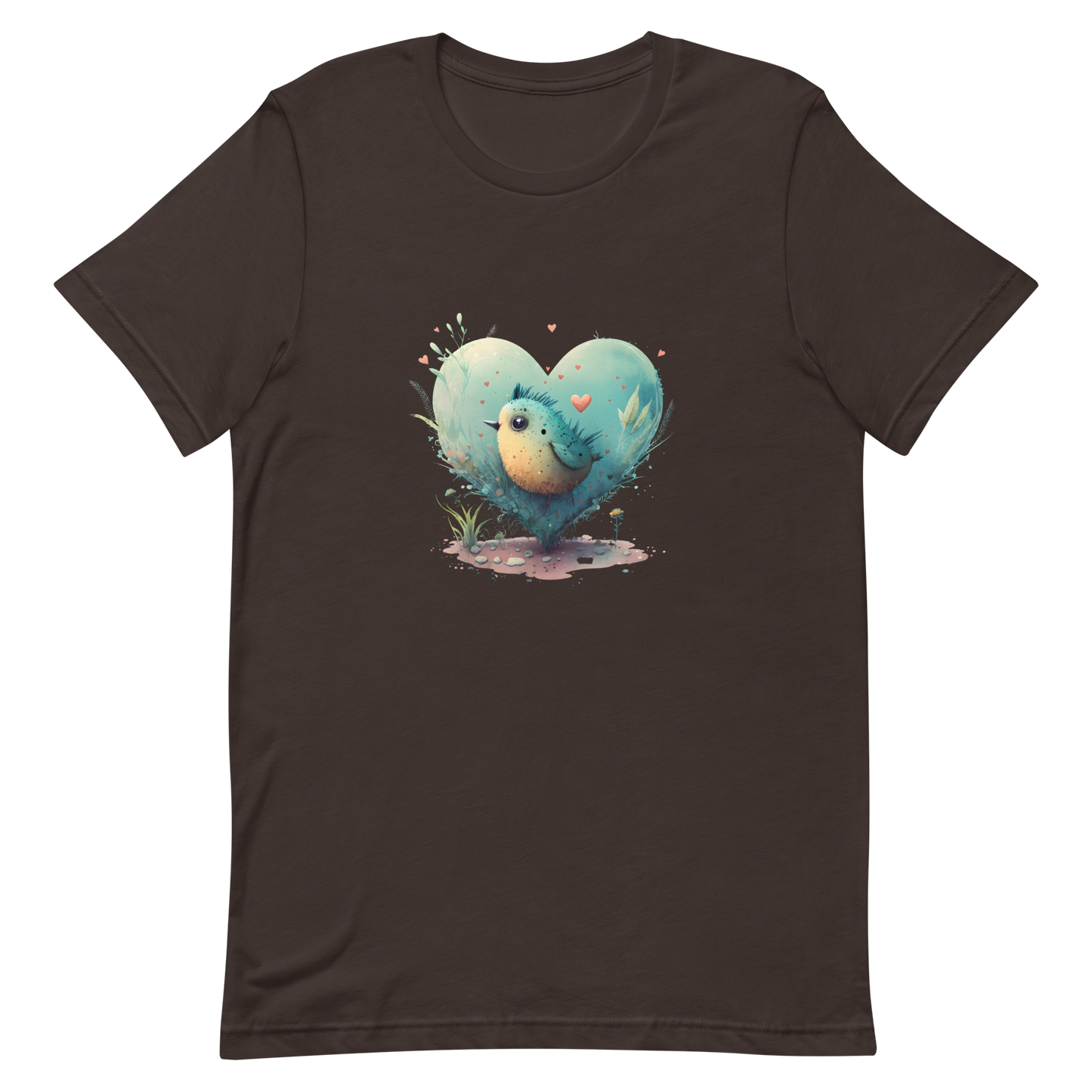 Unisex t-shirt with cute bird in the heart