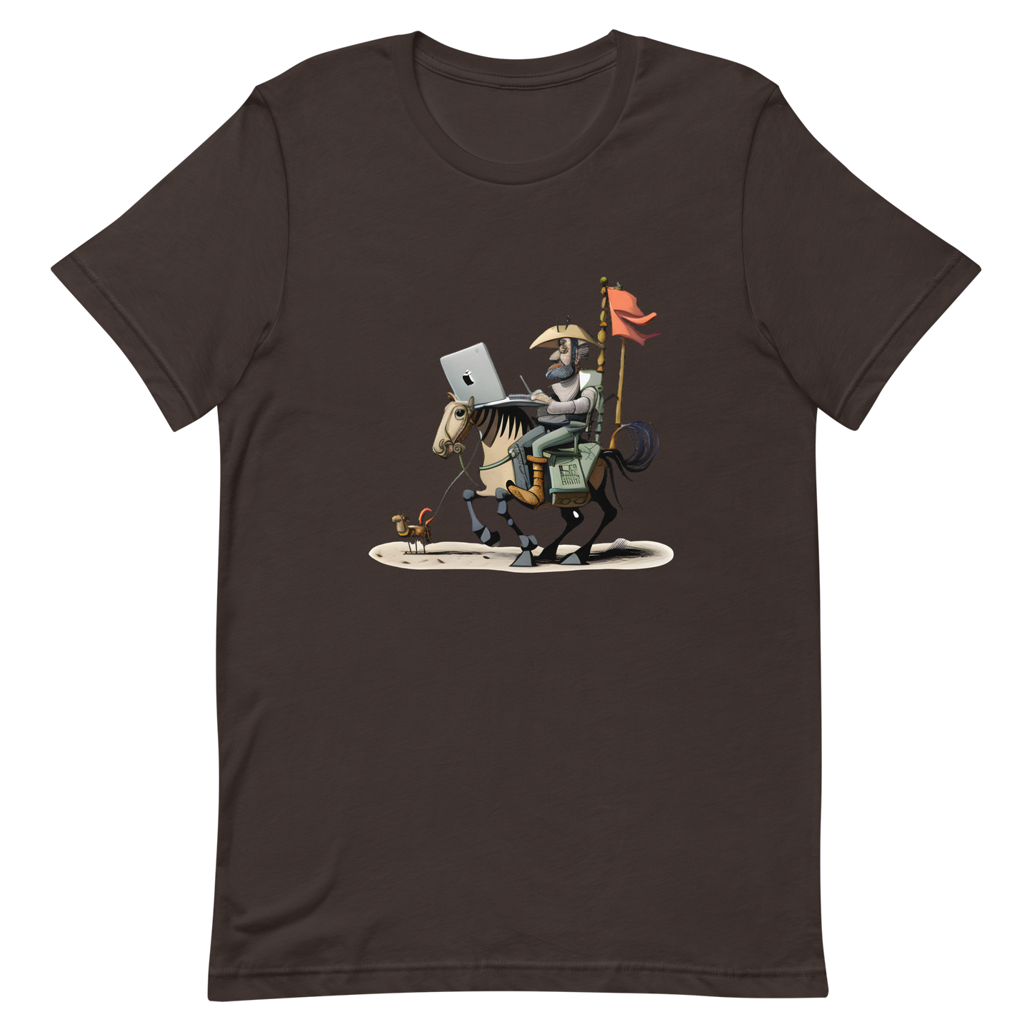 Unisex t-shirt with knight Don Quixote programmer