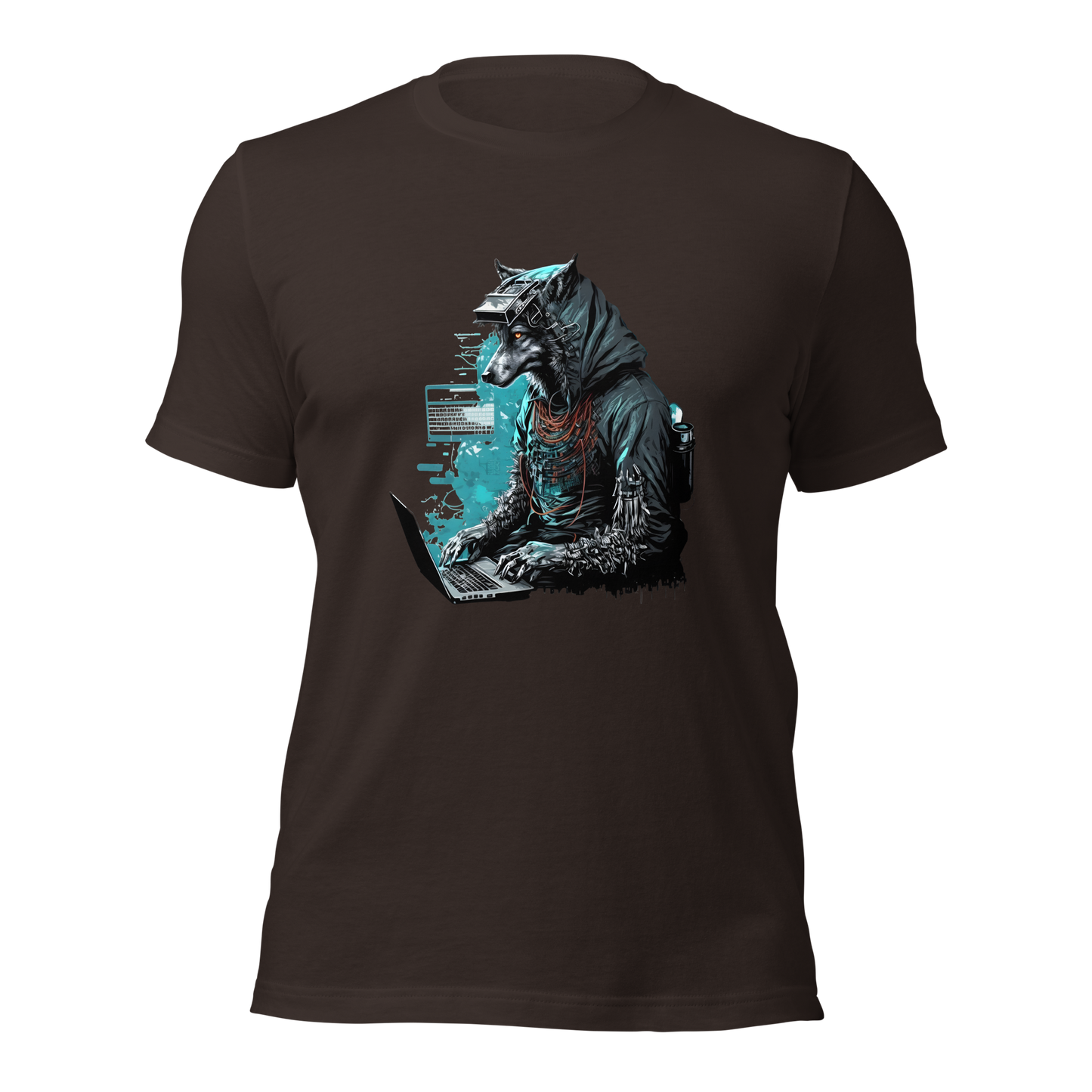 Unisex t-shirt with a programmer wolf