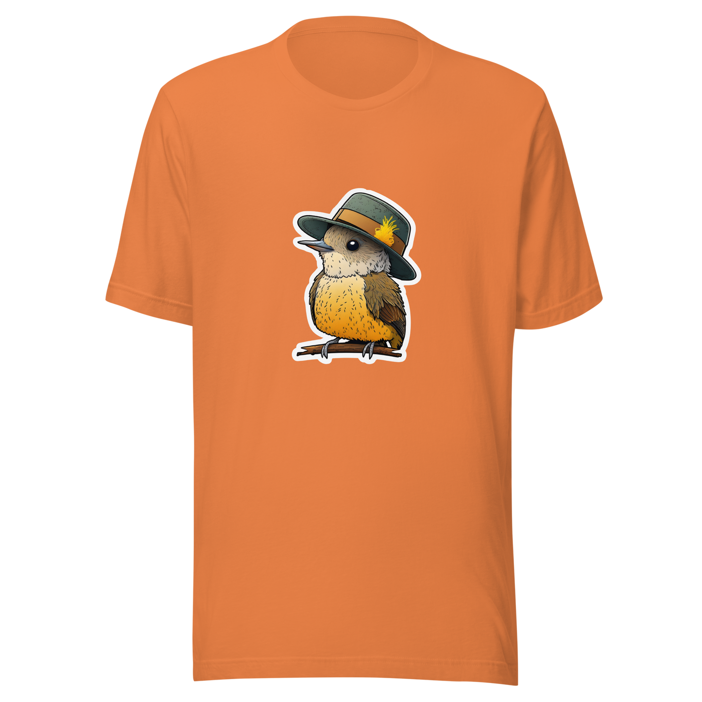 Unisex t-shirt with cute bird in the hat