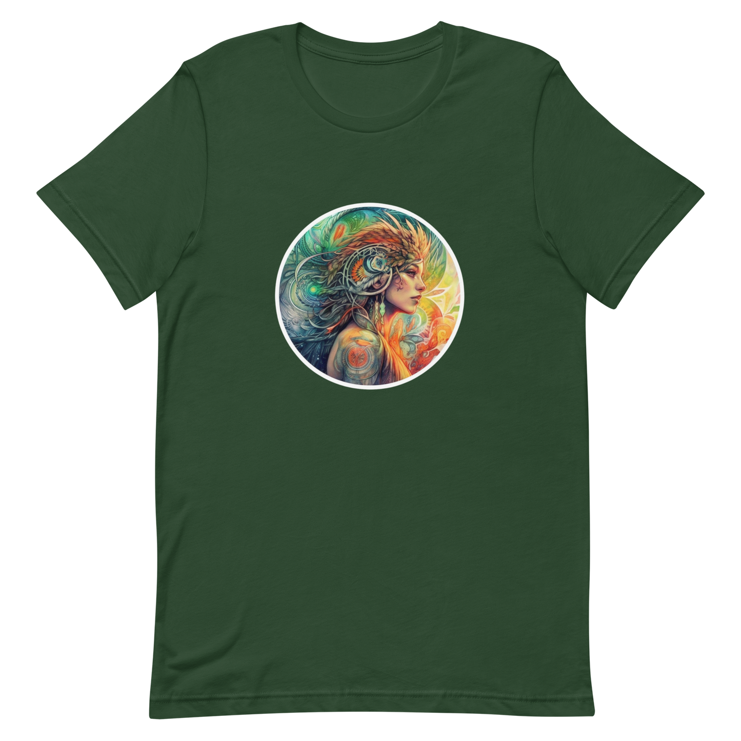 Unisex t-shirt with beautiful phoenix-woman