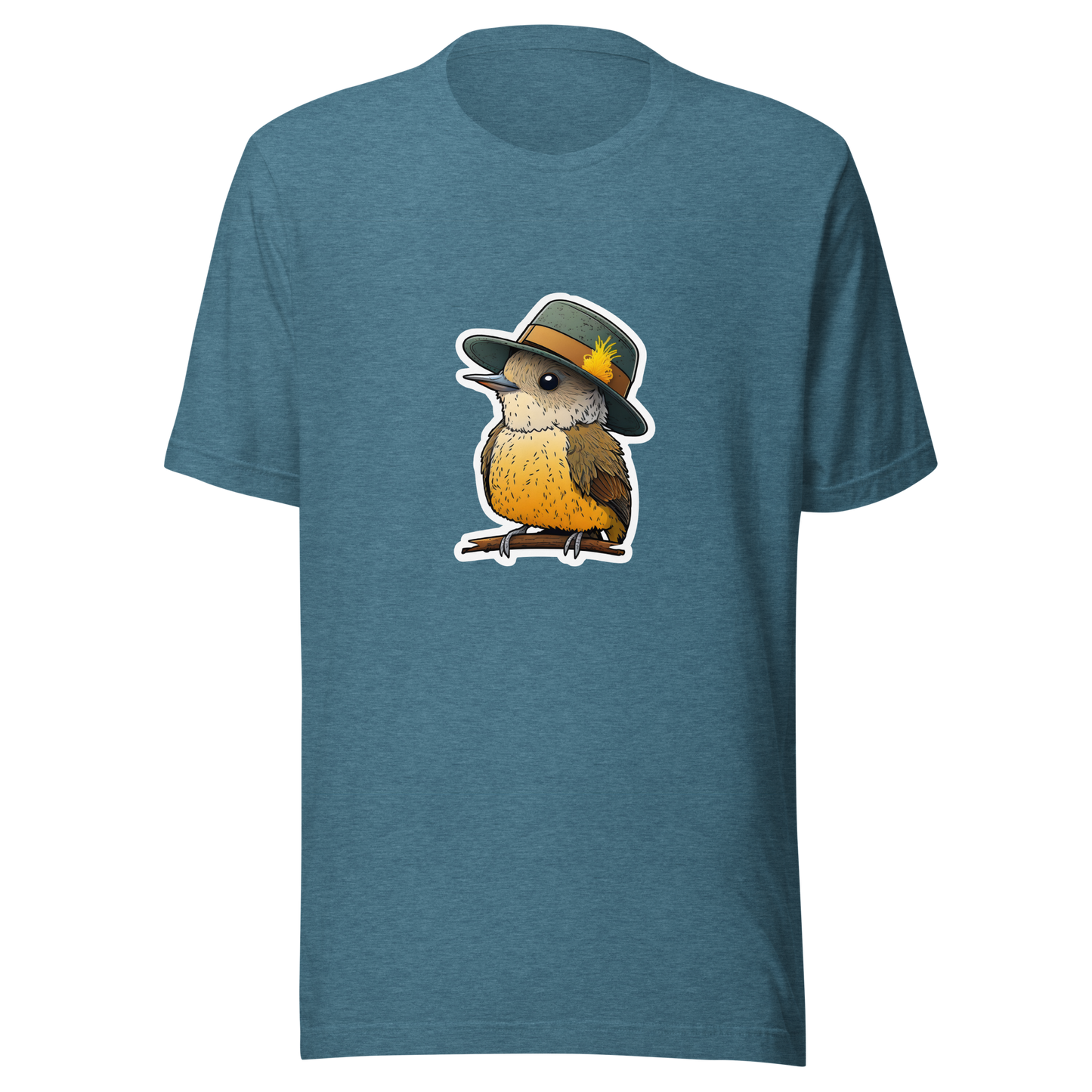 Unisex t-shirt with cute bird in the hat