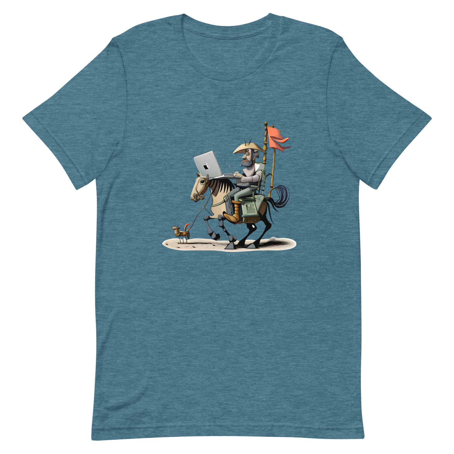 Unisex t-shirt with knight Don Quixote programmer