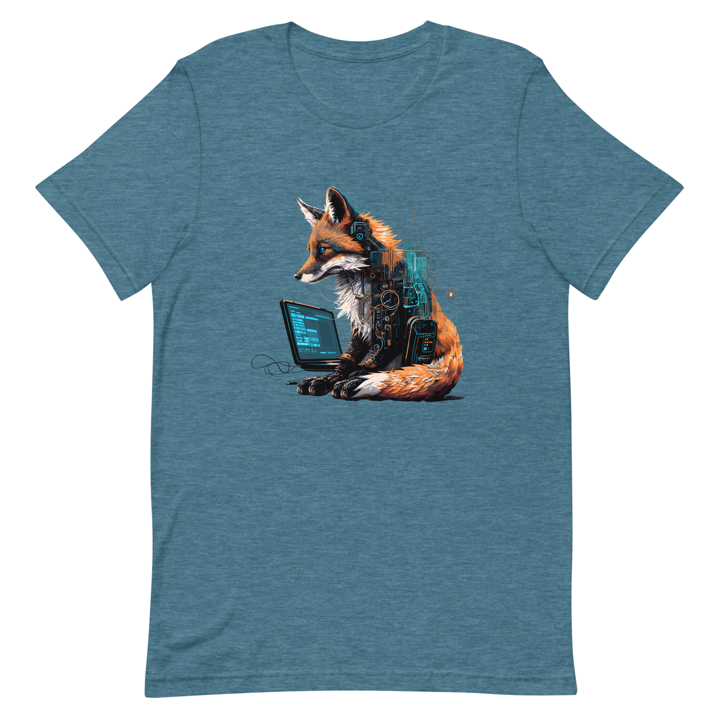 Unisex t-shirt with fox-programmer, hacker, software engineer