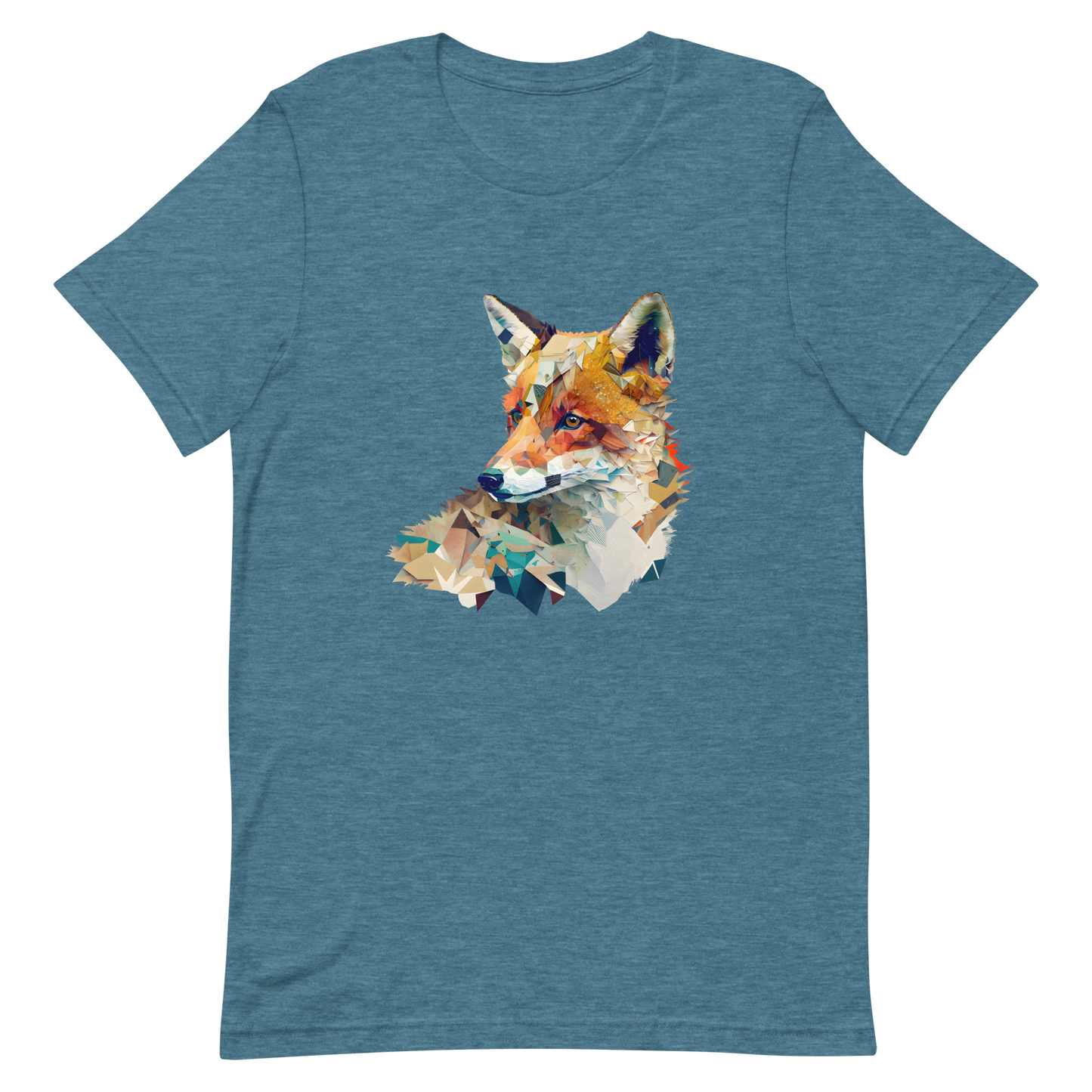 Unisex t-shirt with fox in patchwork style