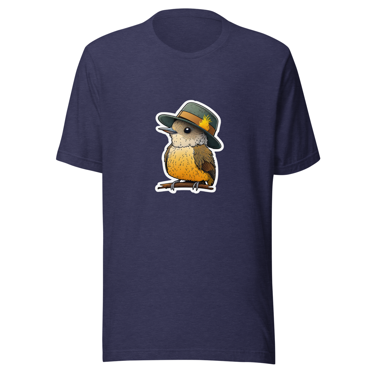 Unisex t-shirt with cute bird in the hat