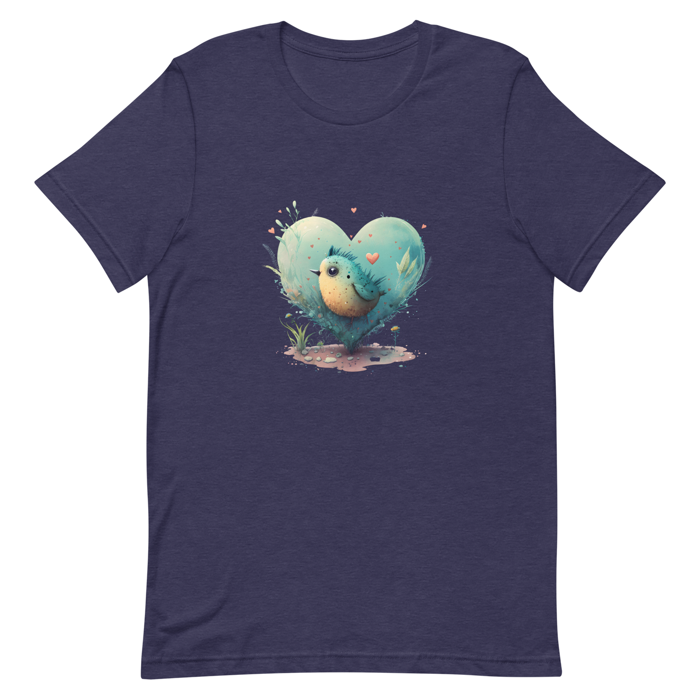 Unisex t-shirt with cute bird in the heart