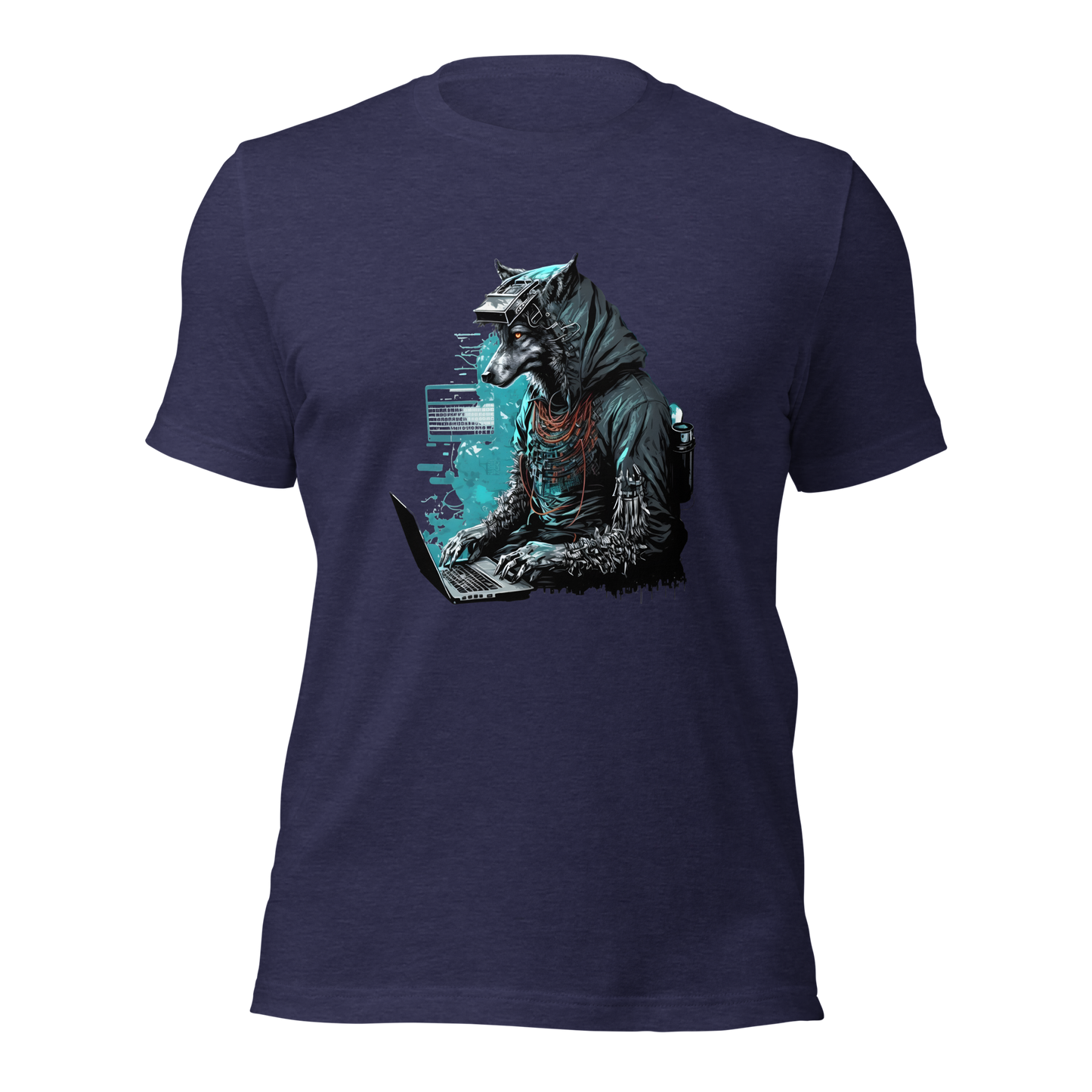 Unisex t-shirt with a programmer wolf