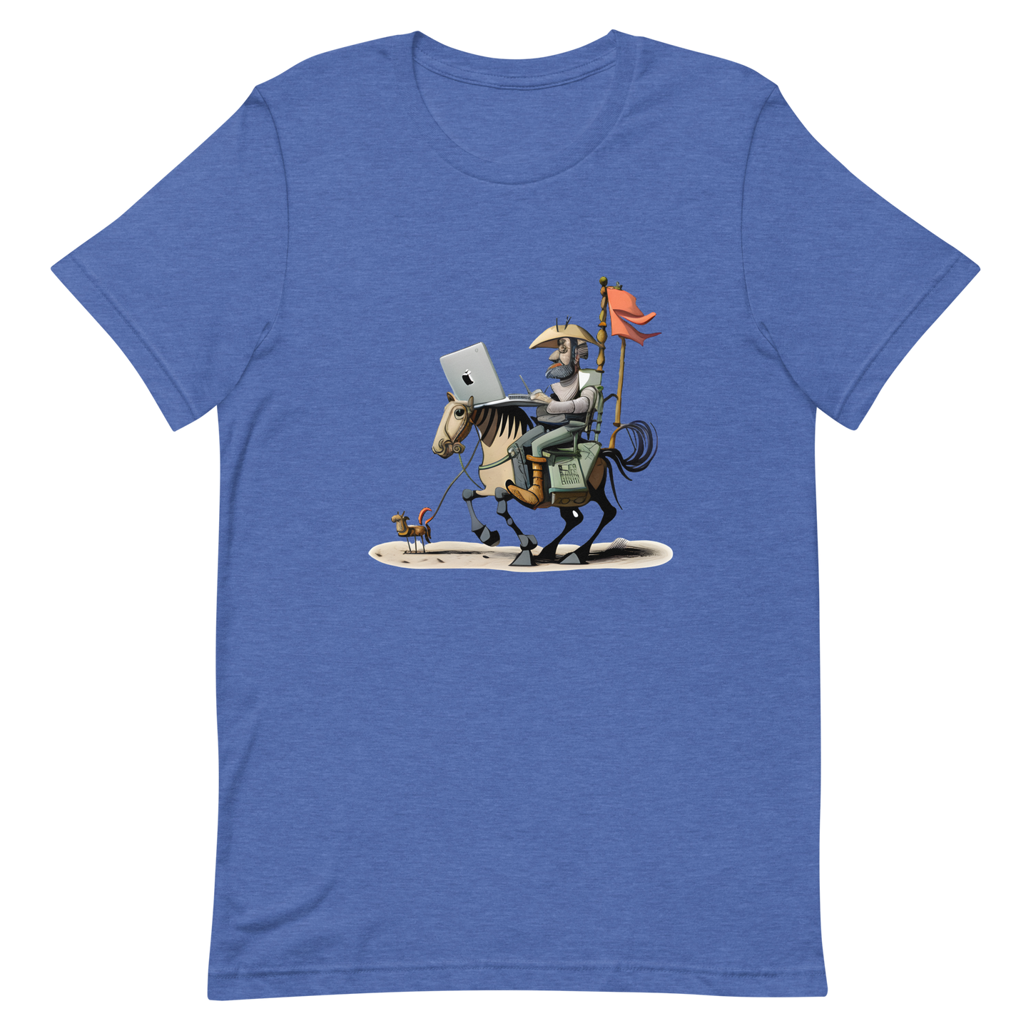 Unisex t-shirt with knight Don Quixote programmer