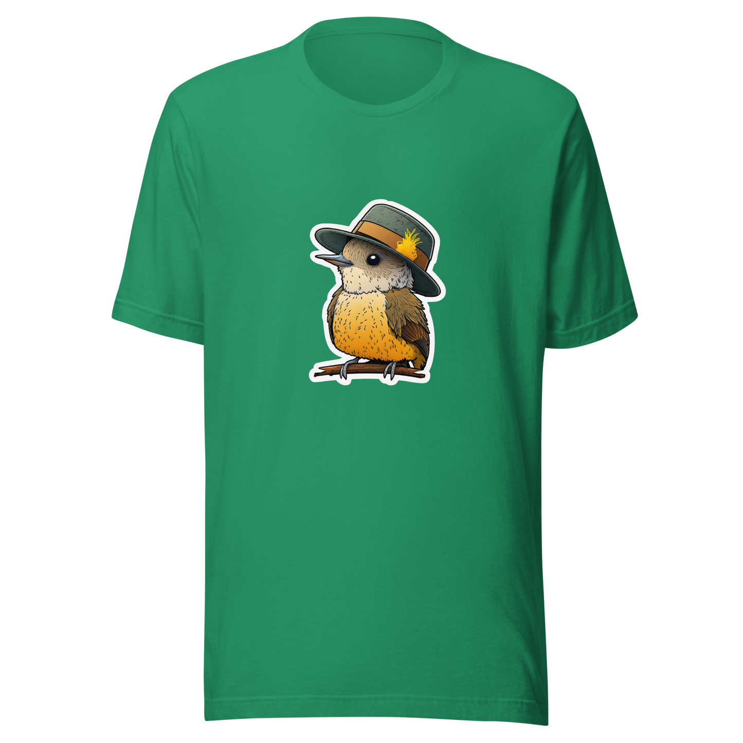 Unisex t-shirt with cute bird in the hat