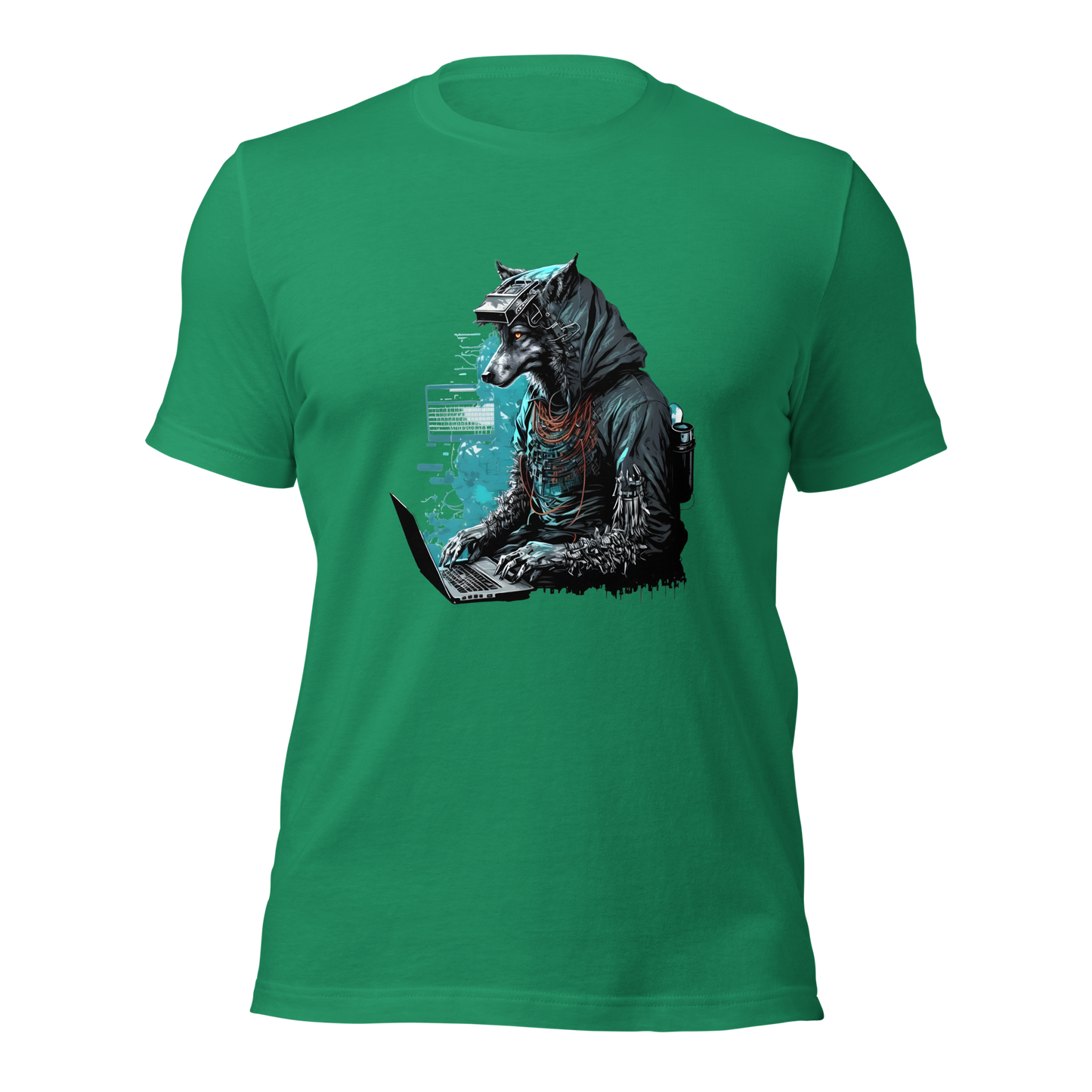 Unisex t-shirt with a programmer wolf