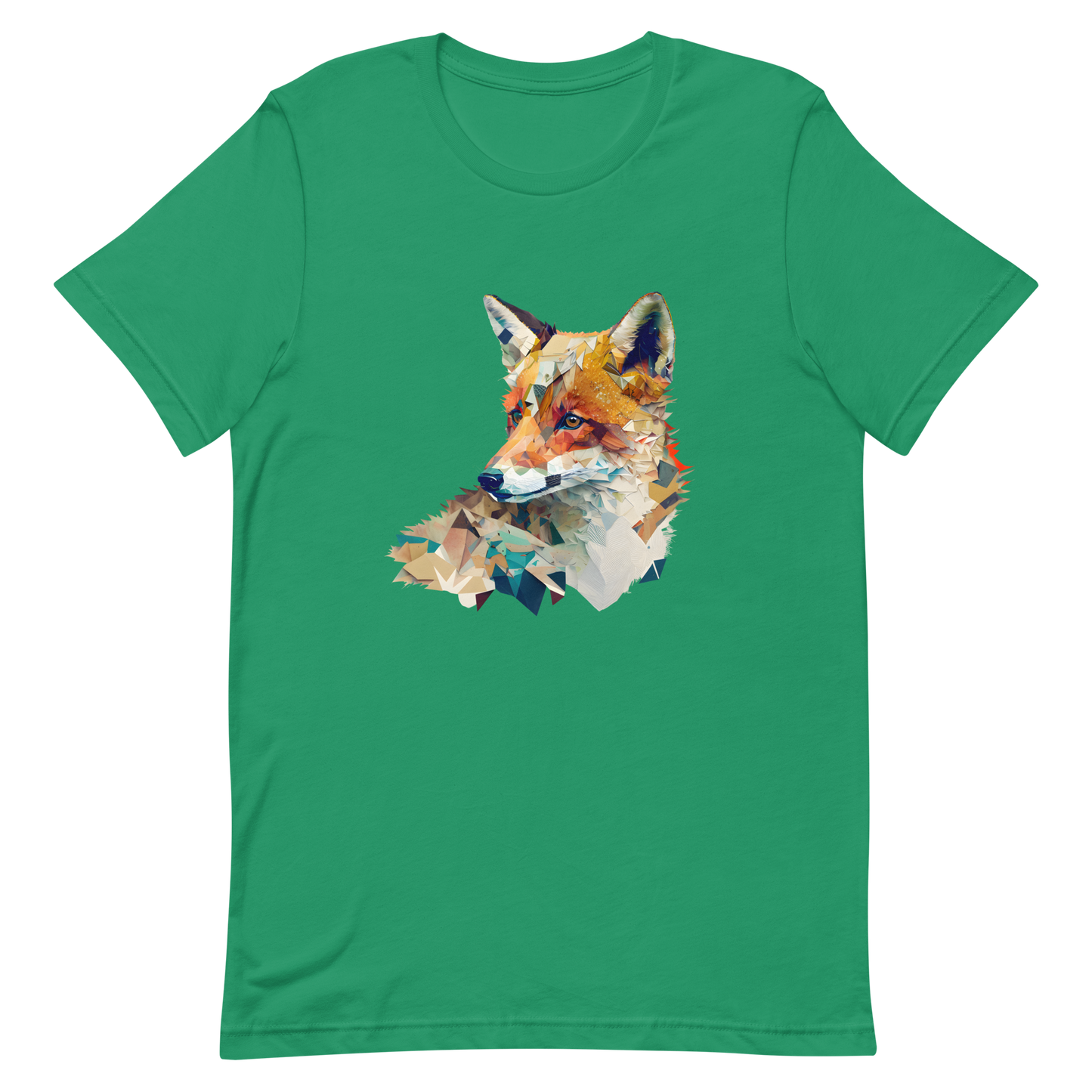 Unisex t-shirt with fox in patchwork style