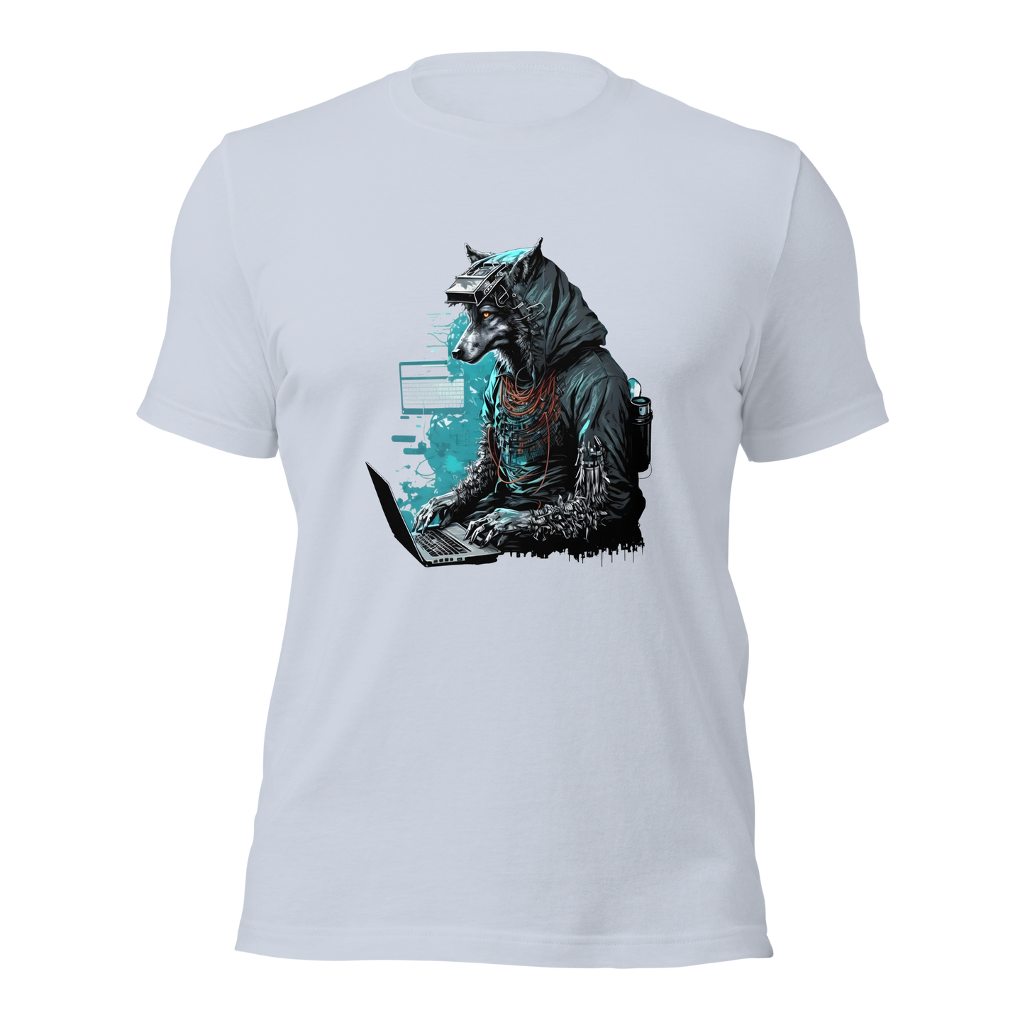 Unisex t-shirt with a programmer wolf