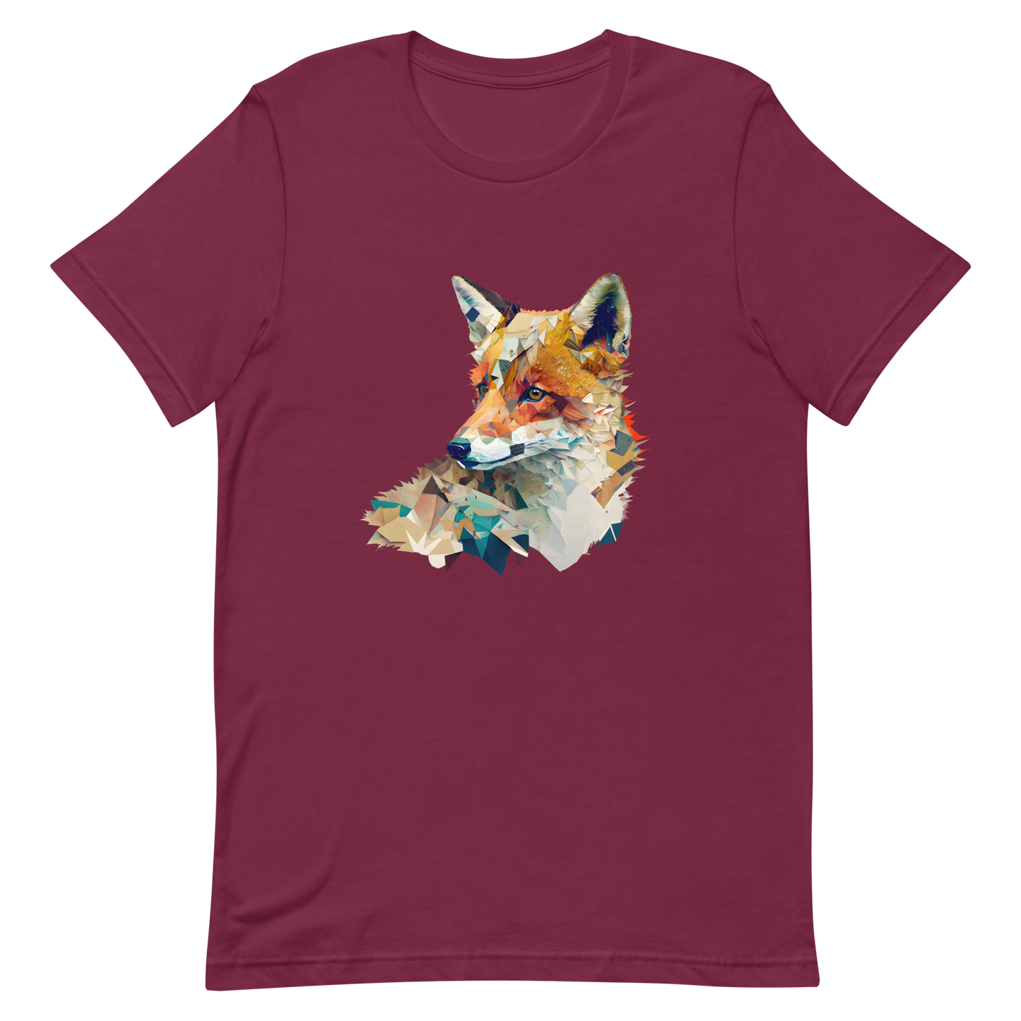 Unisex t-shirt with fox in patchwork style