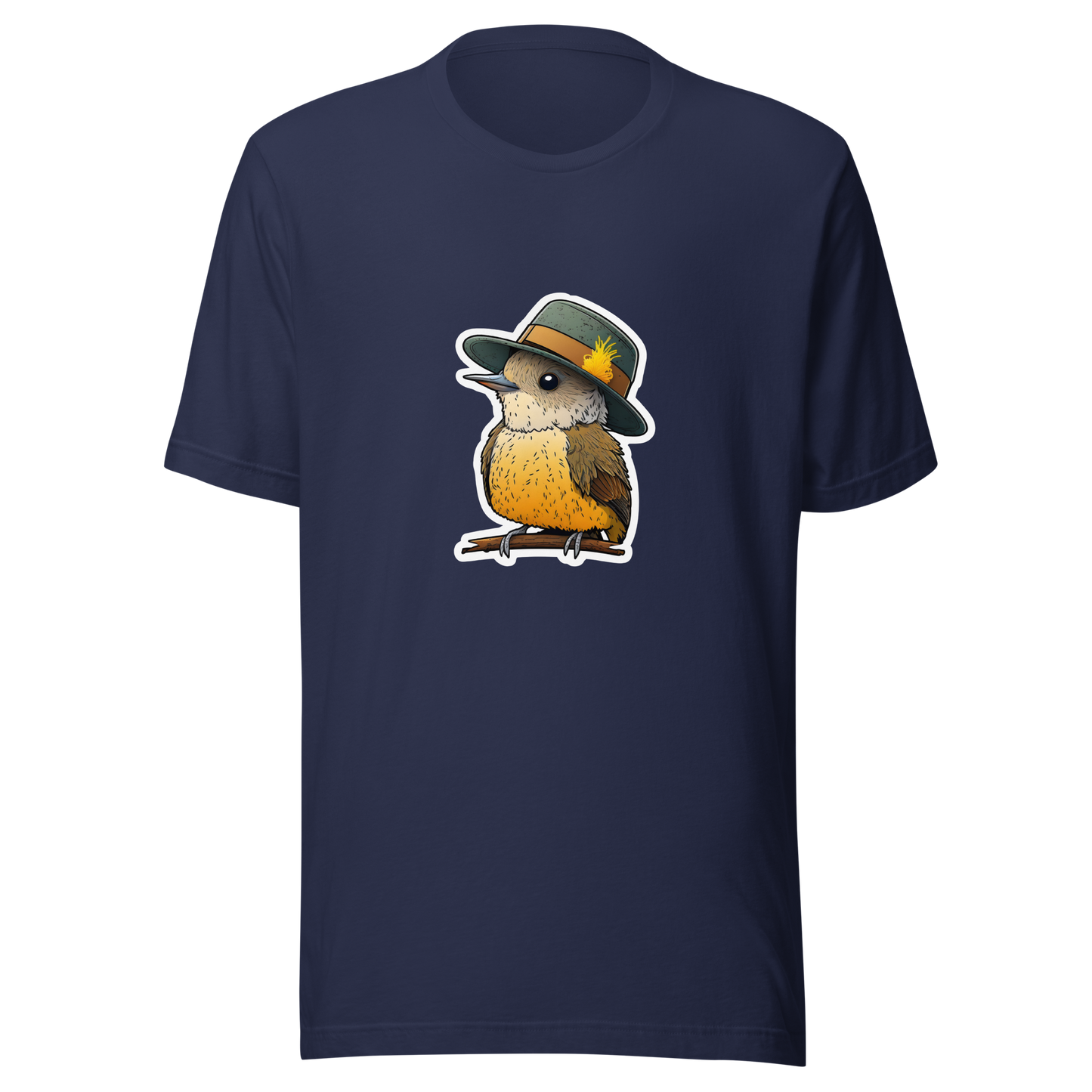 Unisex t-shirt with cute bird in the hat