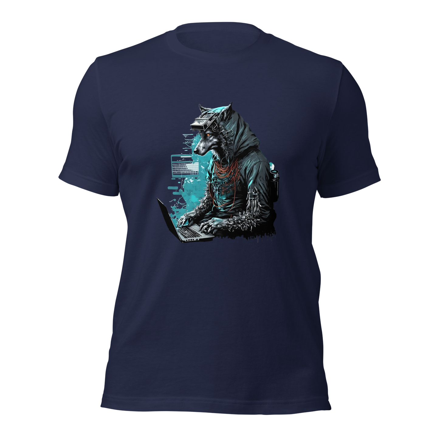 Unisex t-shirt with a programmer wolf
