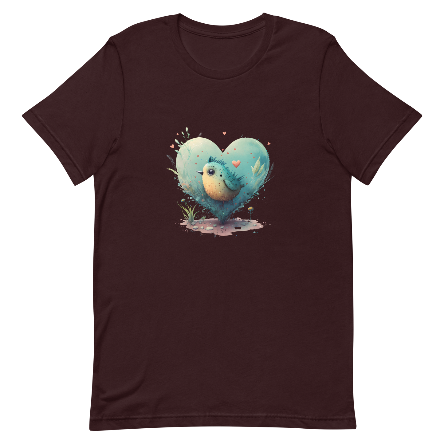 Unisex t-shirt with cute bird in the heart