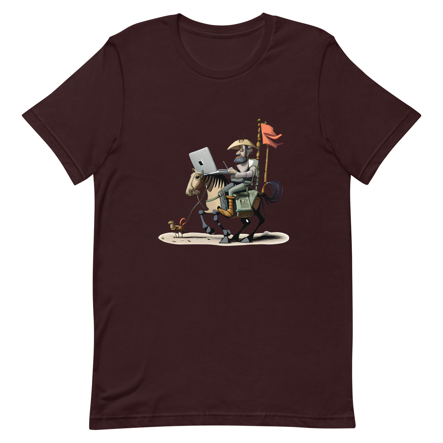 Unisex t-shirt with knight Don Quixote programmer