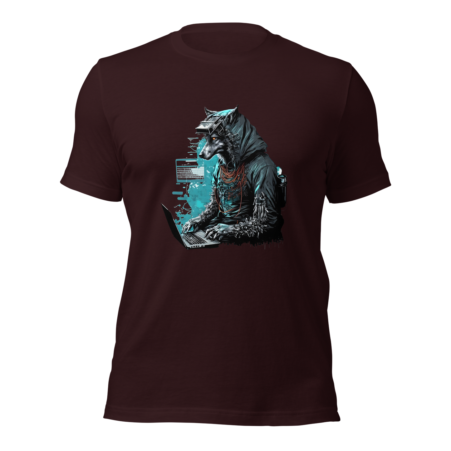 Unisex t-shirt with a programmer wolf