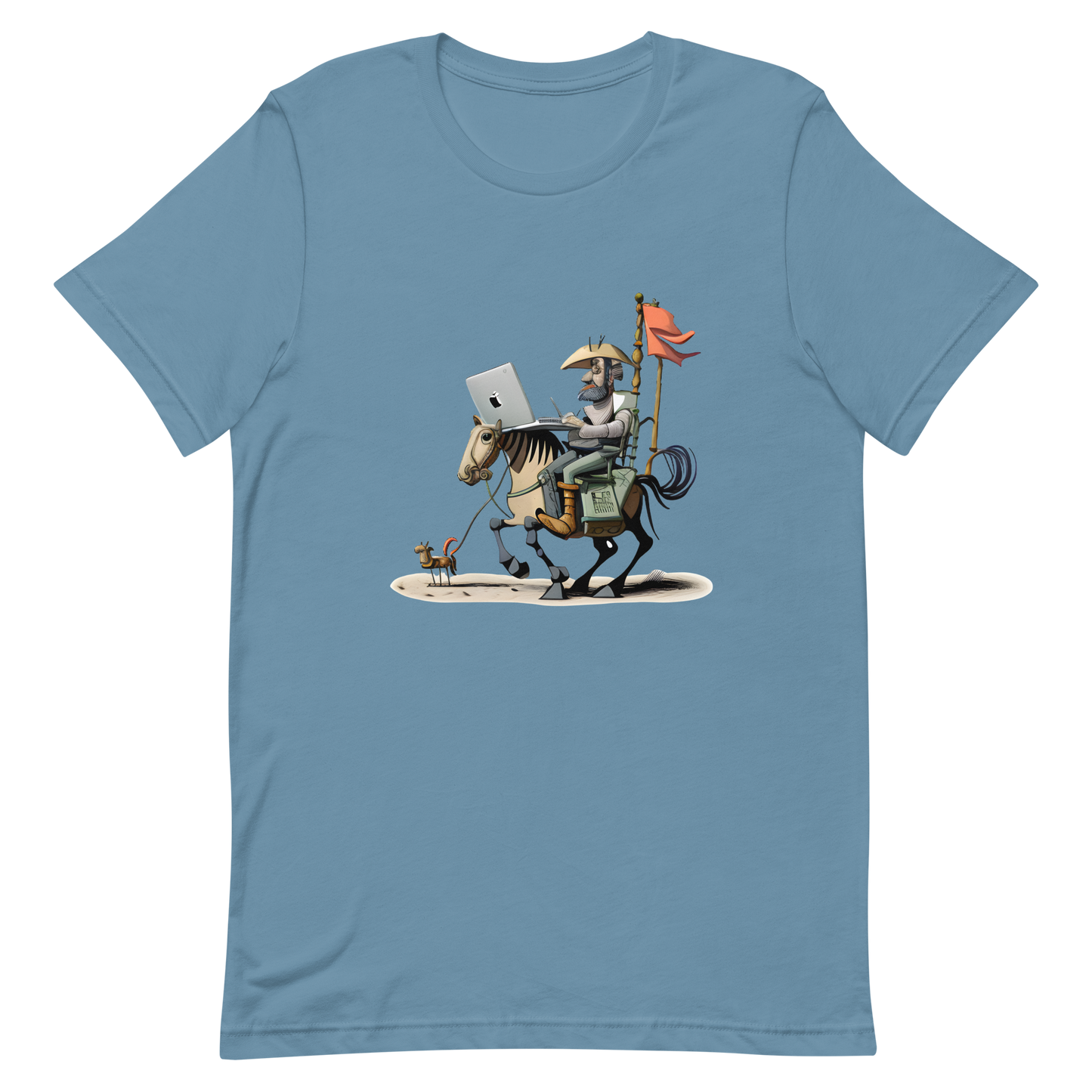 Unisex t-shirt with knight Don Quixote programmer