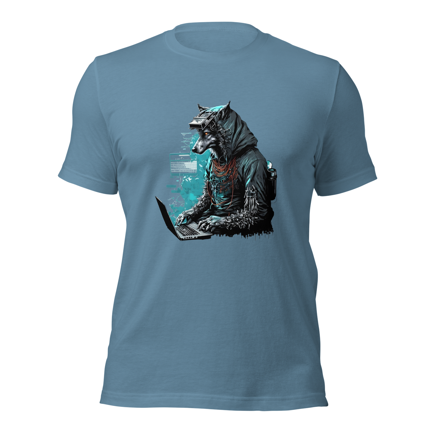 Unisex t-shirt with a programmer wolf