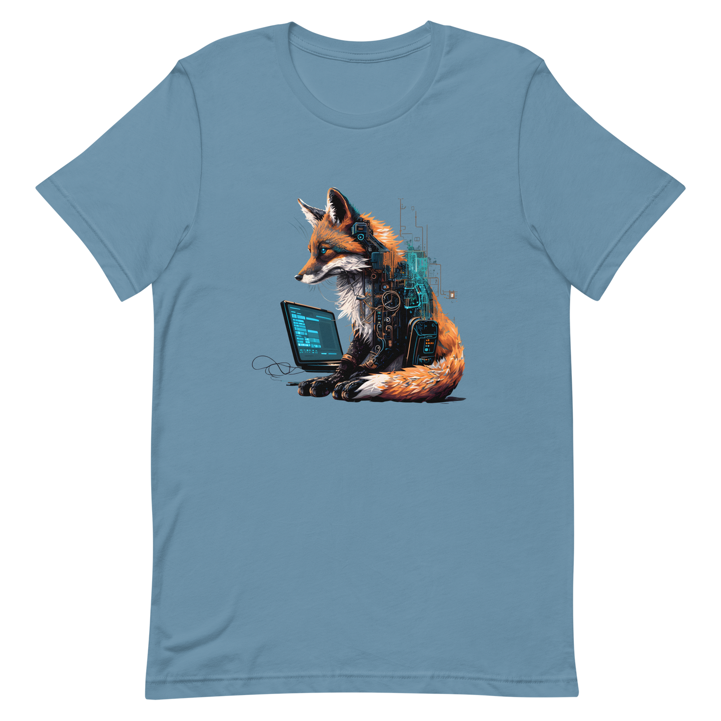 Unisex t-shirt with fox-programmer, hacker, software engineer