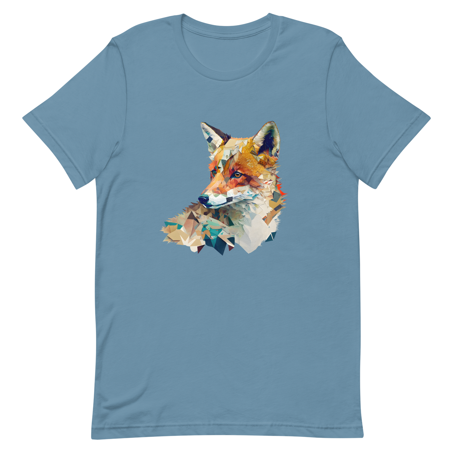 Unisex t-shirt with fox in patchwork style