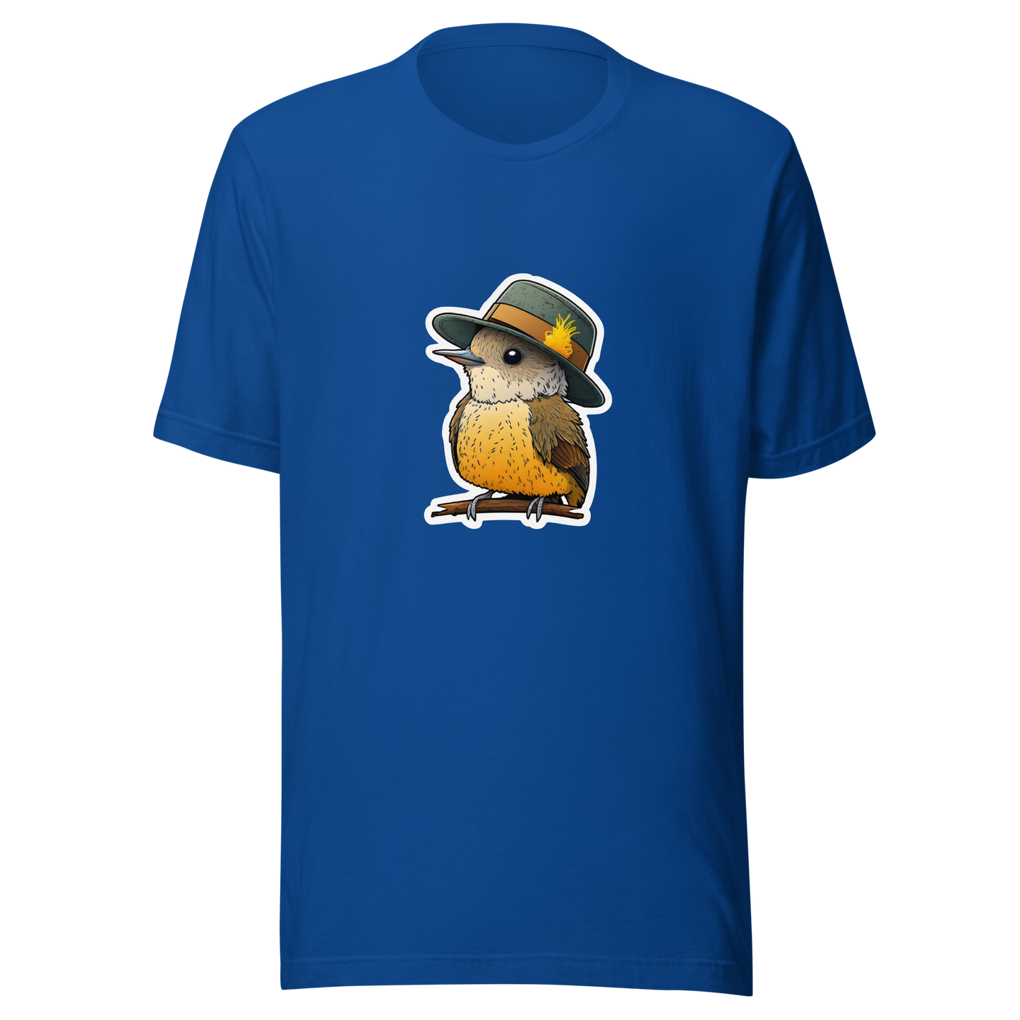 Unisex t-shirt with cute bird in the hat