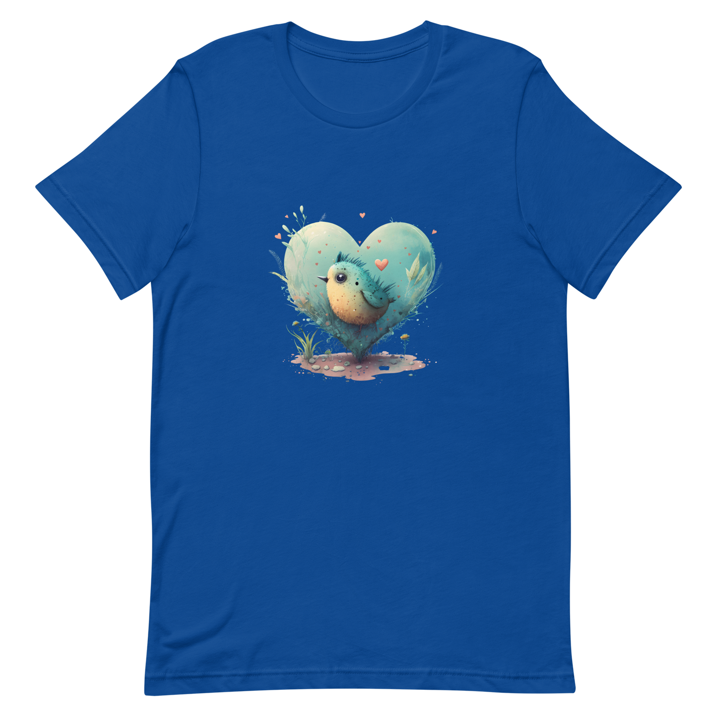 Unisex t-shirt with cute bird in the heart