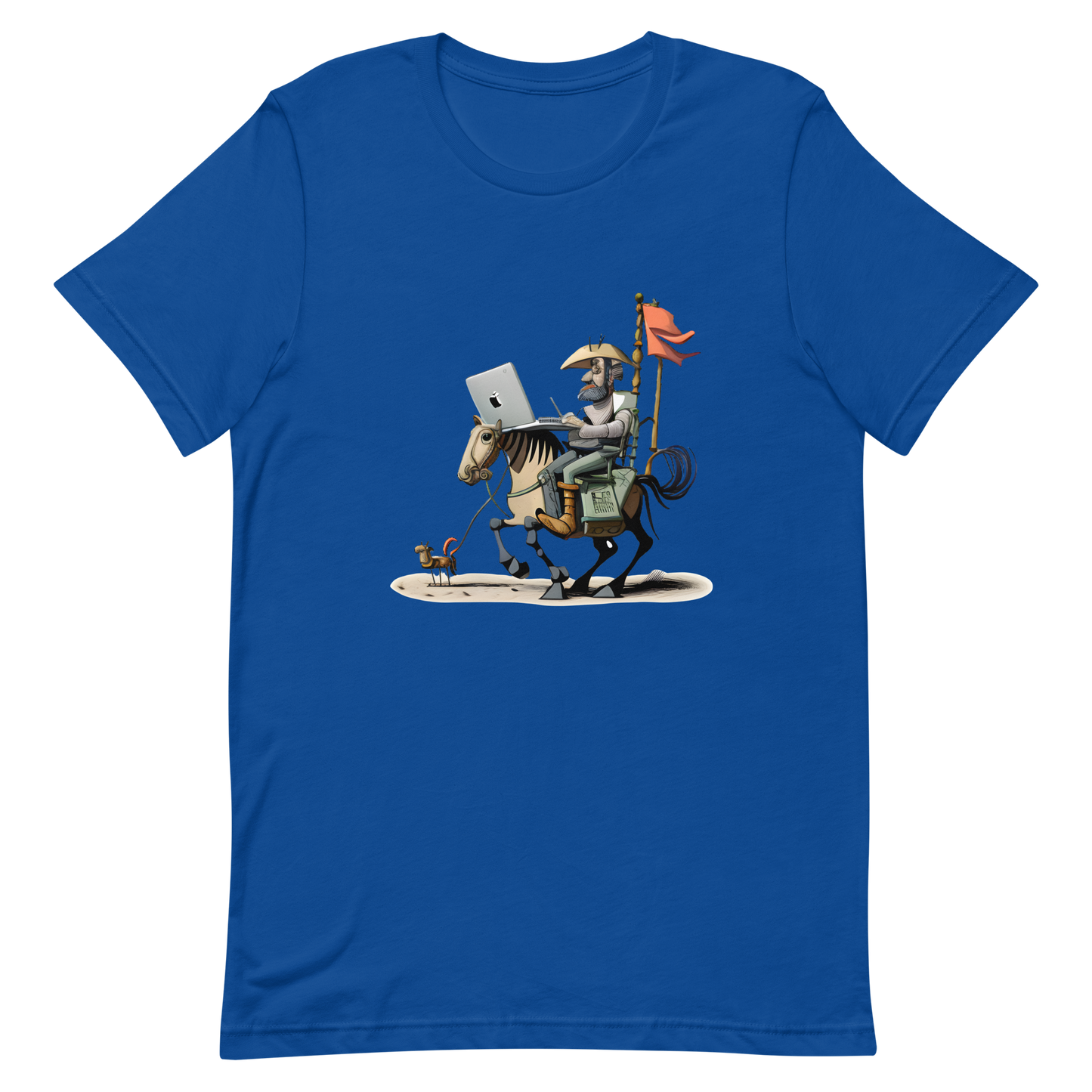 Unisex t-shirt with knight Don Quixote programmer