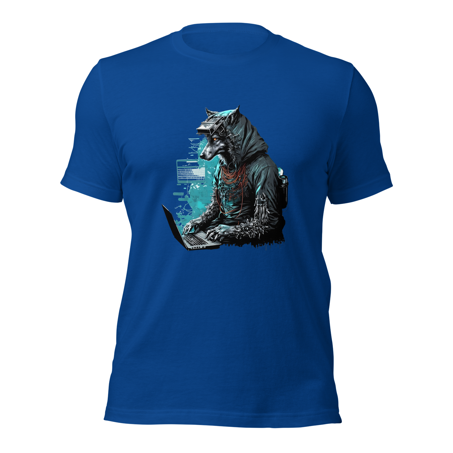 Unisex t-shirt with a programmer wolf