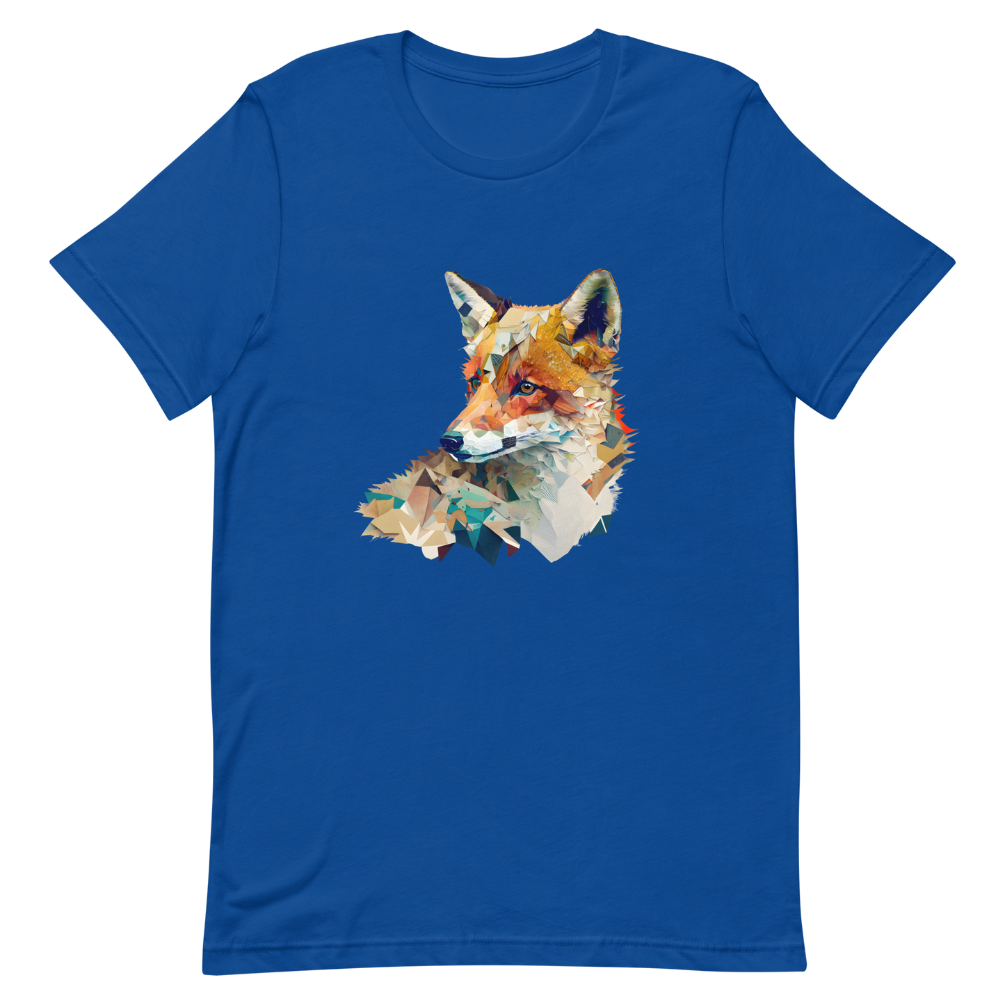Unisex t-shirt with fox in patchwork style